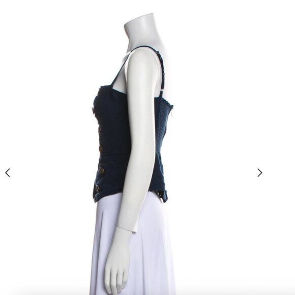 Reformation Navy Linen Top - Picture 4 of 5